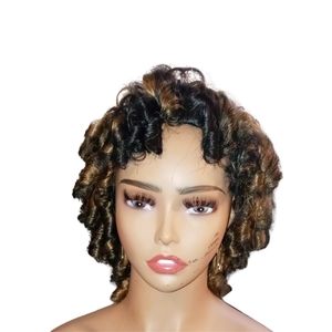 Honey 🍯| Blonde and Black Half Wig Synthetic Hair | via Instant Detailz